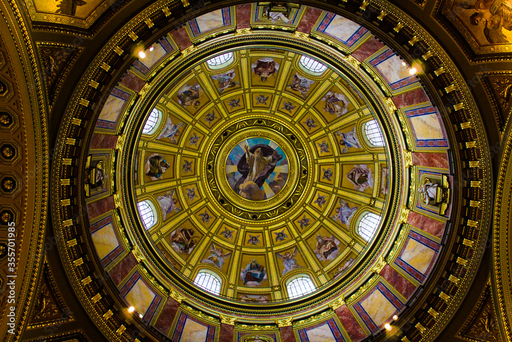 Dome of St. Stephen's Basilica in Budapest, Hungary