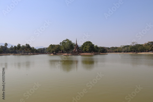Lac du parc historique de Sukhothaï, Thaïlande