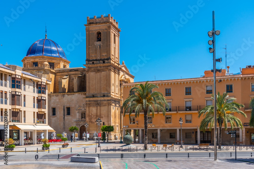 View of Basilica of Santa Maria in Elche, Spain photo