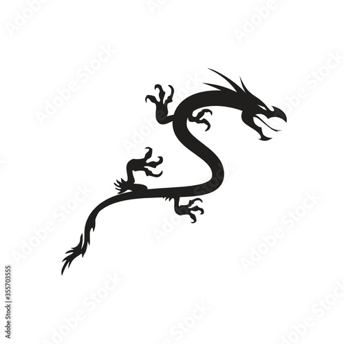 dragon on a black background