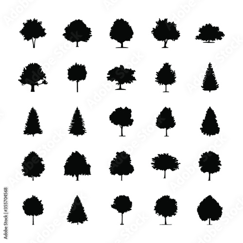  Trees Glyph Vectors 