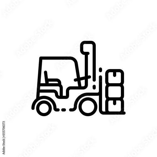 Forklift trucks outline icons. Vector illustration. Editable stroke. Isolated icon suitable for web, infographics, interface and apps.