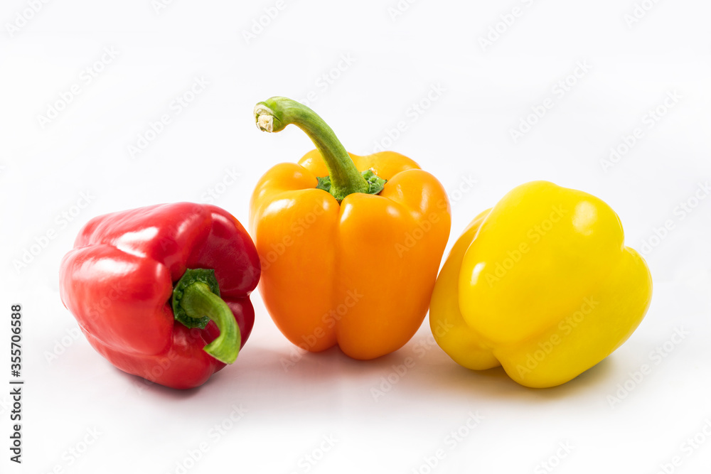 yellow, oran  and red peppers