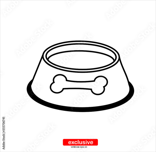 bowl for animal icon.Flat design style vector illustration for graphic and web design.