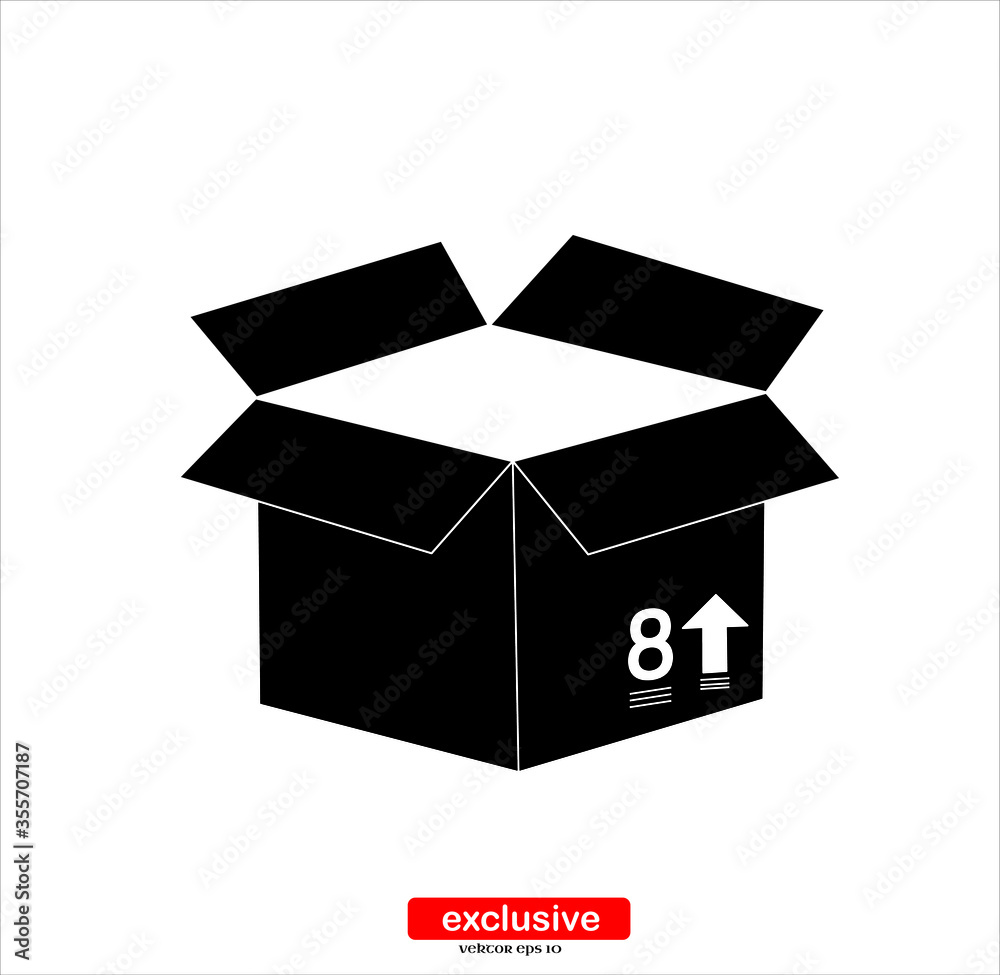 Box Icon.Flat design style vector illustration for graphic and web design. Box Icon.Flat design style vector illustration for graphic and web design.
