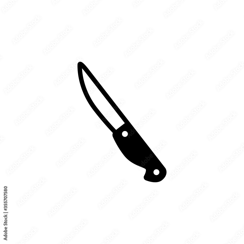 Steak knife vector icon in black solid flat design icon isolated on white background Steak knife vector icon in black solid flat design icon isolated on white background