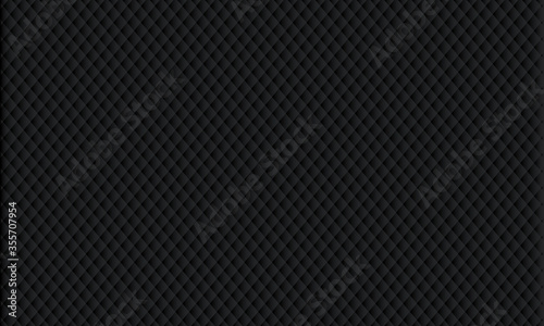 Black background. Black upholstery. Geometric pattern rhombus . Stylish texture. Eps 10 vector