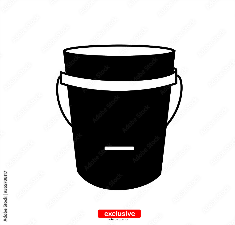 bucket icon.Flat design style vector illustration for graphic and web design. bucket icon.Flat design style vector illustration for graphic and web design.