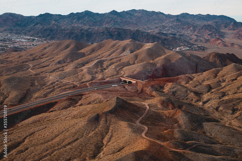 Fototapeta premium Aerial views on Grand Canyon, Lake Mead and Colorado River on the border of Nevada and Arizona
