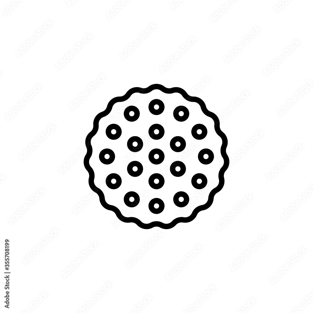 Biscuit vector icon in linear, outline icon isolated on white background Biscuit vector icon in linear, outline icon isolated on white background