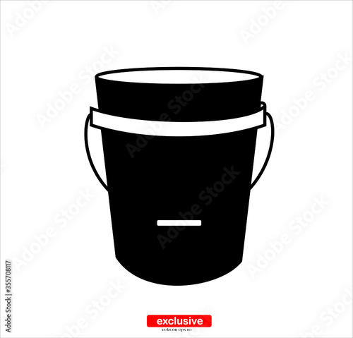 bucket icon.Flat design style vector illustration for graphic and web design.