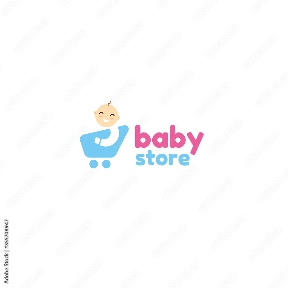 Kids store logo design on a white background. Logo for posters, banners, signs, mobile applications, sites. Vector illustration. baby store logo. Kids store logo design on a white background. Logo for posters, banners, signs, mobile applications, sites. Vector illustration. baby store logo.