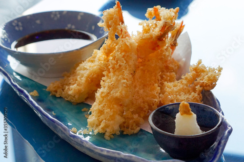 Crispy Shrimp Tempura on traditional plate