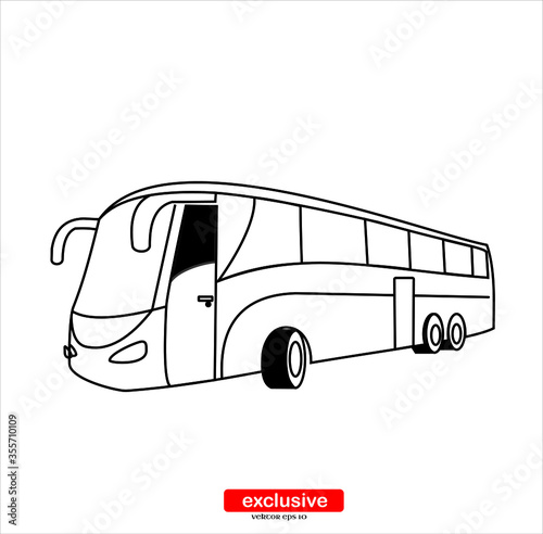 bus icon.Flat design style vector illustration for graphic and web design.