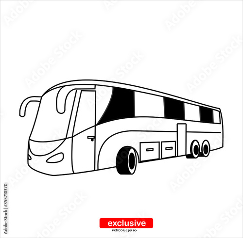 bus icon.Flat design style vector illustration for graphic and web design.