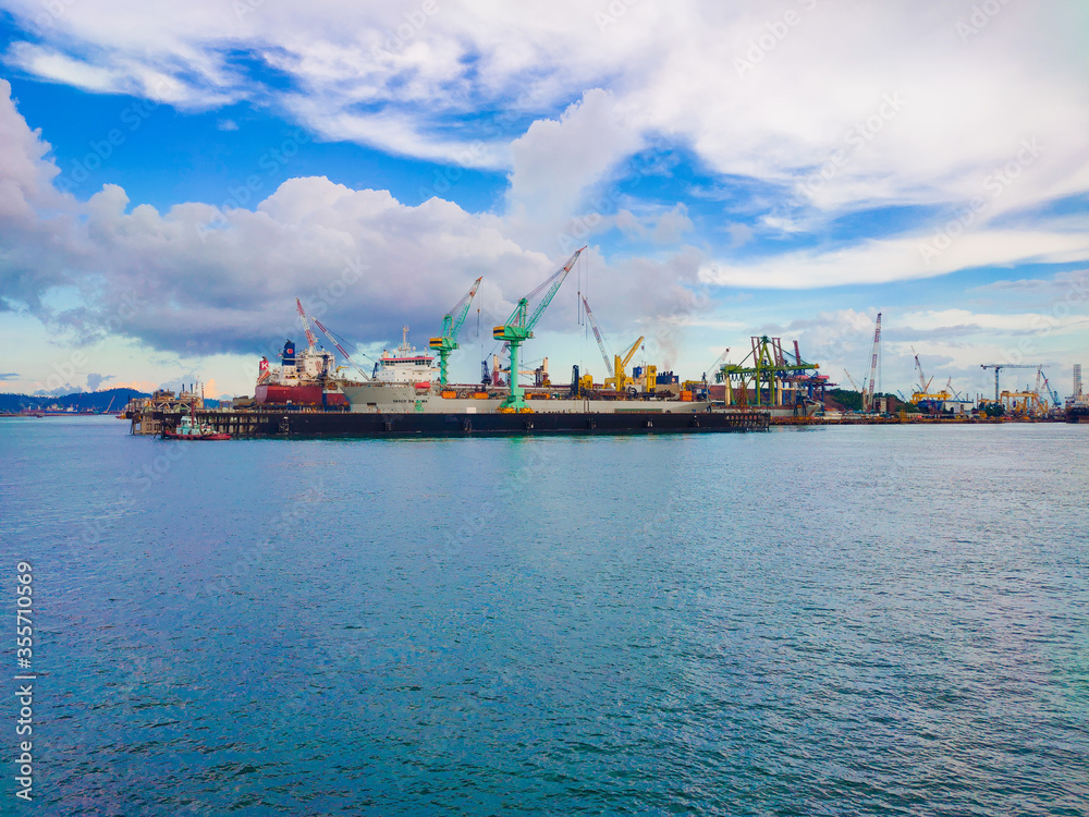cargo ship in port,DryDoc cargo ship in port,DryDoc