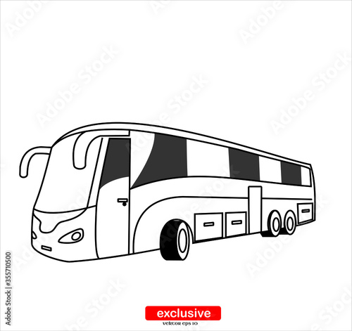 bus icon.Flat design style vector illustration for graphic and web design.