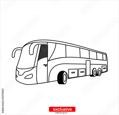 bus icon.Flat design style vector illustration for graphic and web design.