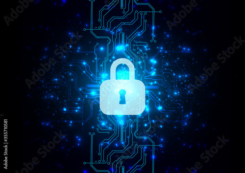 Abstract technology security design concept background, vector illustration design background