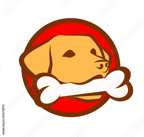 Dog with bone, Flat round s...