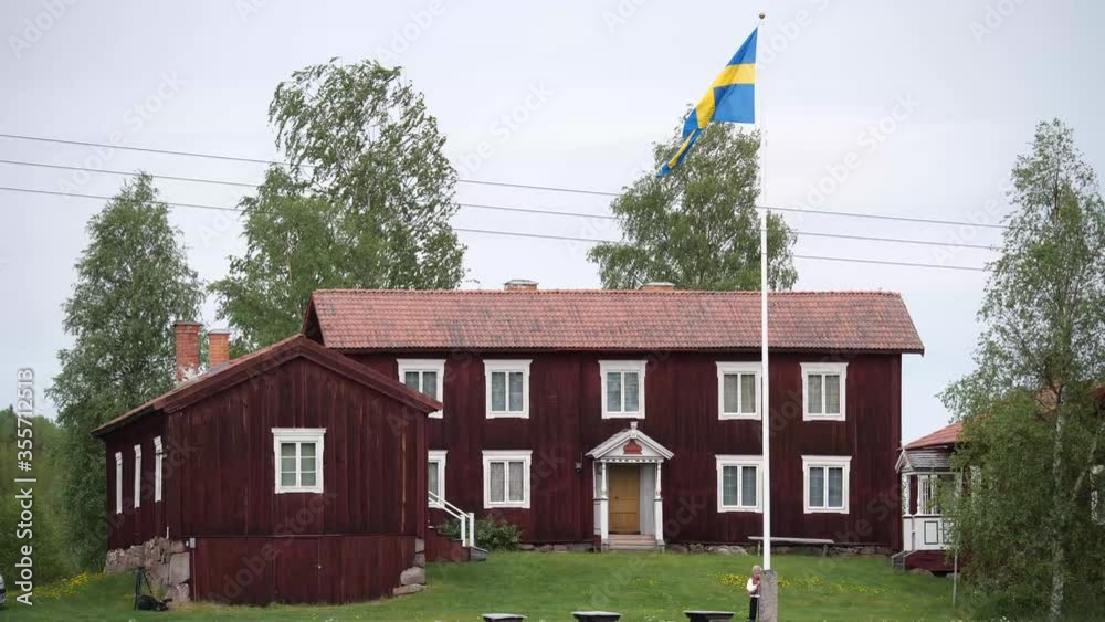 Swedish flag at old farming house