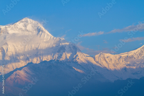 Annapurna mountains from Poon Hill viewpoint  Nepal