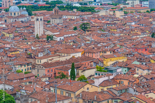 Cityscape of the old town of Italian city Brescia photo