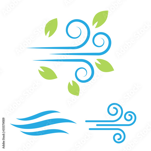 Air icon vector. Air and wind vector icon set. Air fresh vector icon