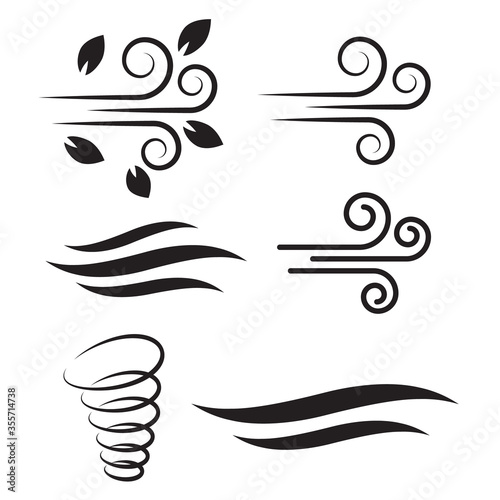 Air icon vector. Air and wind vector icon set. Air fresh vector icon