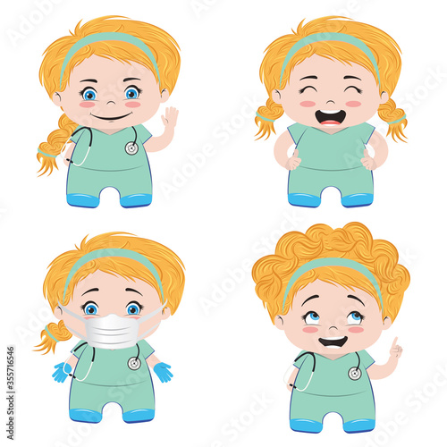 Female medical staff in scrubs