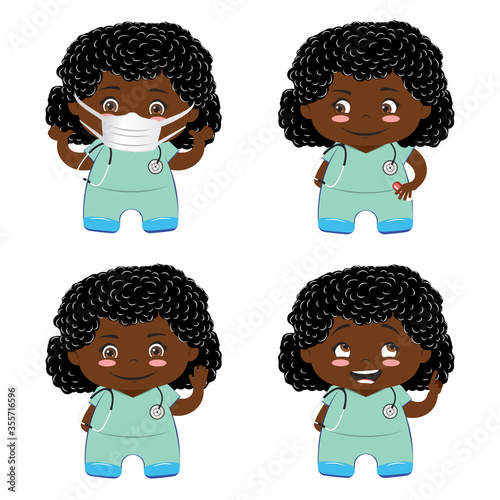 Female medical staff in scrubs