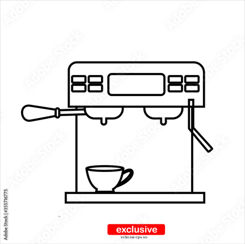 coffee machine icon.Flat design style vector illustration for graphic and web design.