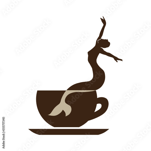 coffee mermaid, vector