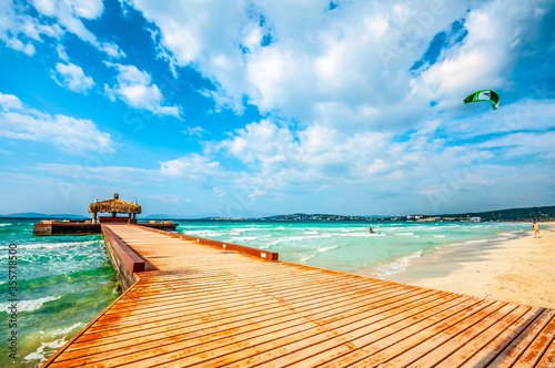 Ilica Beach view in Cesme Town of Turkey