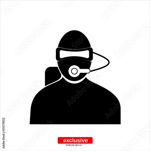 Diver icon.Flat design style vector illustration for graphic and web design.