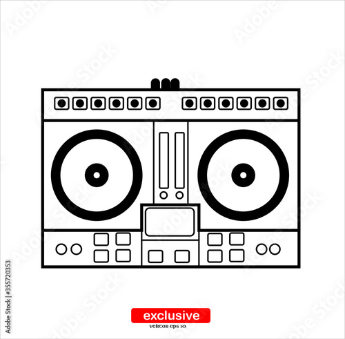 Disc jockey remote icon.Flat design style vector illustration for graphic and web design.