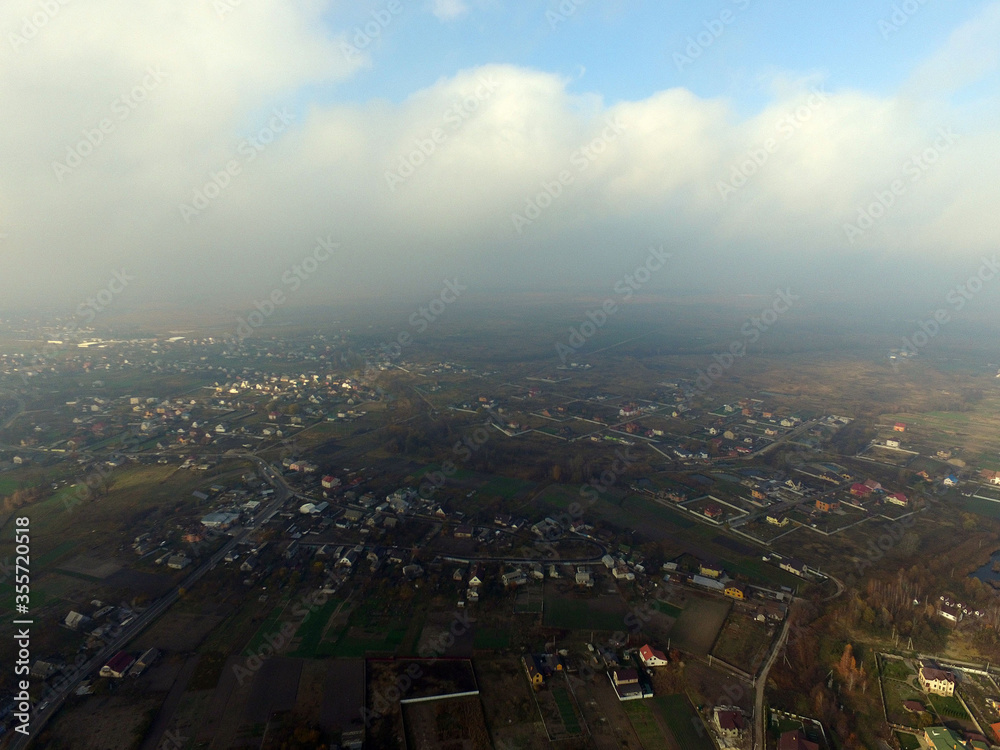 Aerial view of the saburb landscape (drone image). Near Kiev Aerial view of the saburb landscape (drone image). Near Kiev