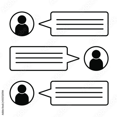 Conversation dialog icon sms or messenger app chatting bubbles illustration vector