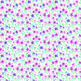 Floral pattern. Pretty flowers on white background. Printing with small purple and violet flowers. Ditsy print. Seamless vector texture. Spring bouquet.