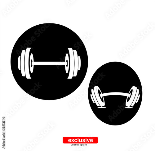 dumbbells barbell muscle lifting icon.Flat design style vector illustration for graphic and web design.