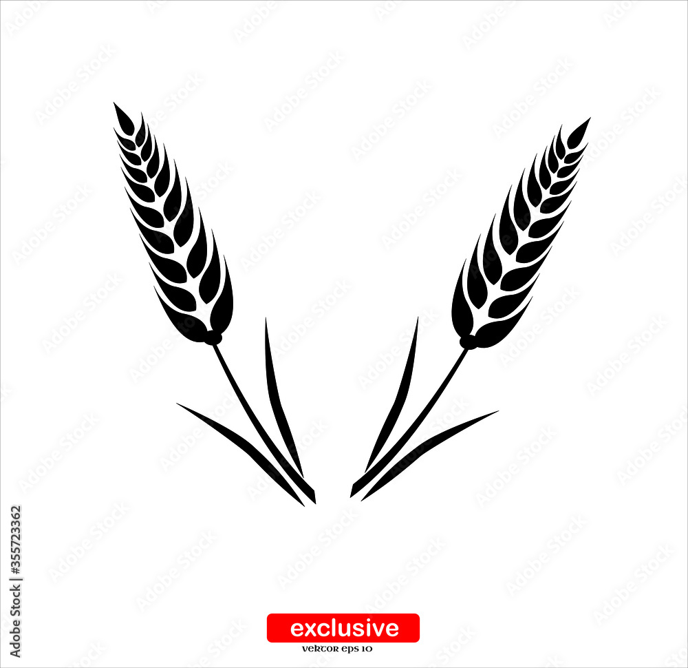 Fototapeta premium ear of wheat icon.Flat design style vector illustration for graphic and web design.