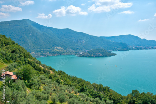 Panorama of lake Iseo in Italy photo