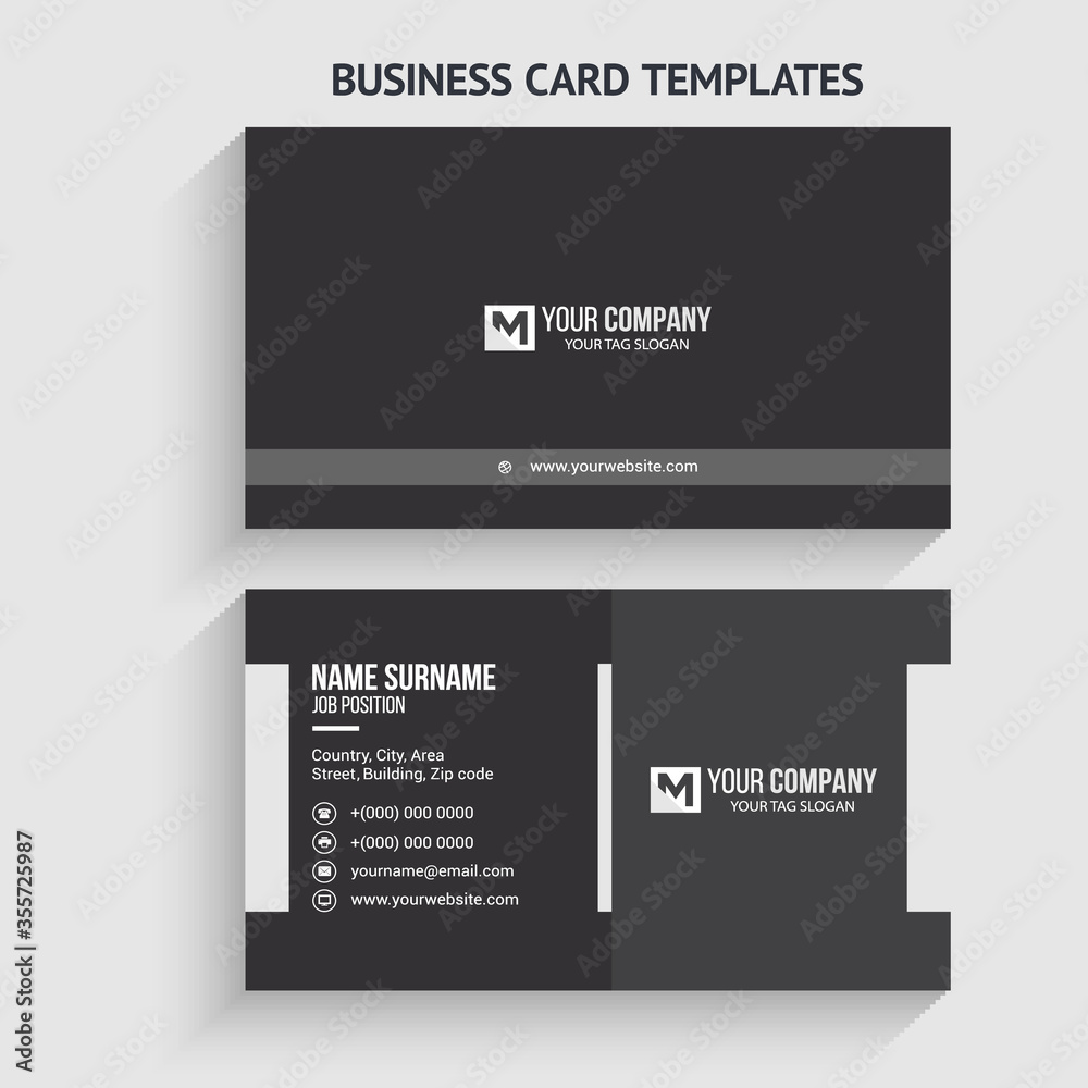 Modern and minimalist business card vector design template. Horizontal layout. editable business card vector. Perfect for your company. Vector illustration design. Print ready.