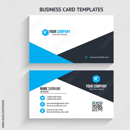 Modern and creative business card vector design template. Horizontal layout. editable business card vector. Perfect for your company. Vector illustration design. Print ready.
