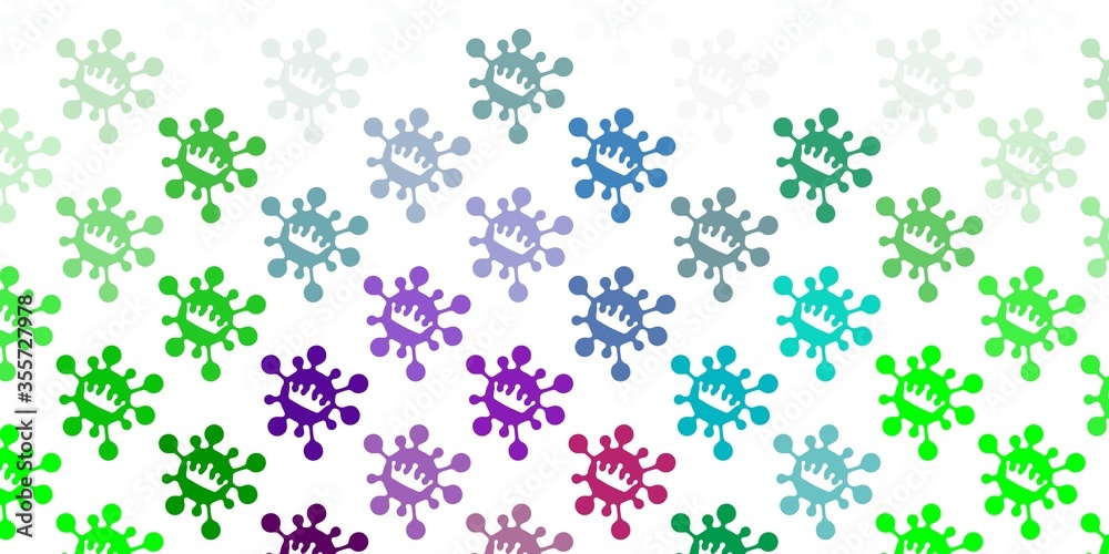 Light pink, green vector template with flu signs. Light pink, green vector template with flu signs.