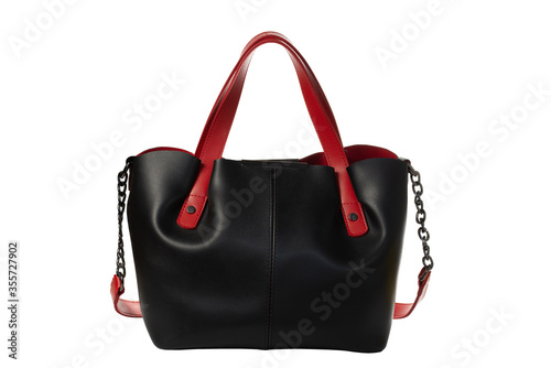 Women's black hand bag with red handles © Viktor Boiko