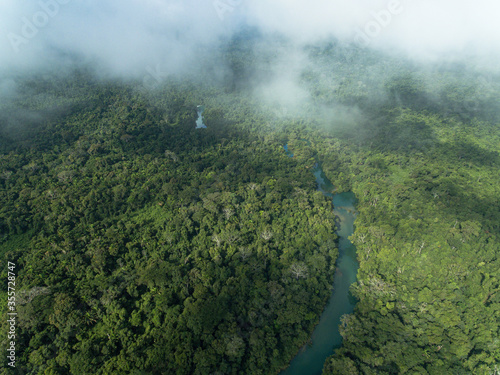 morning in the mountains at montes azules nature reserve chiapas mexico aerial view photo