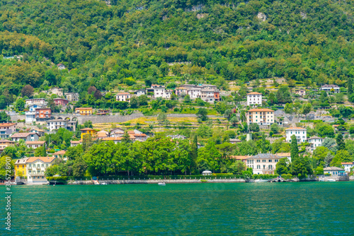View of Villa Oleandra at lake Como in Italy photo