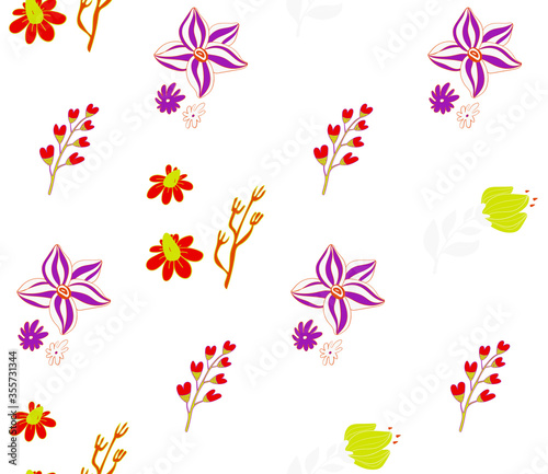 Image without seams. Beautiful pattern on a summer theme. Pattern consisting of  natural colors and leaves. Background image.
