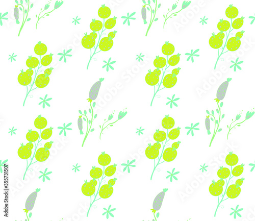 Image without seams. Beautiful pattern on a summer theme. Pattern consisting of  natural colors and leaves. Background image.
